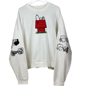 Peanuts Characters Off White Double Sided Sweatshirt Women's Size XL NWT